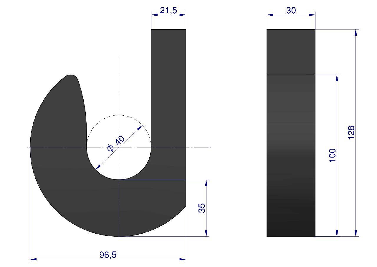 Hak łyżki ładowacza stalowy fi-40 Hak łyżki ładowacza stalowy fi-40 - obrazek 2