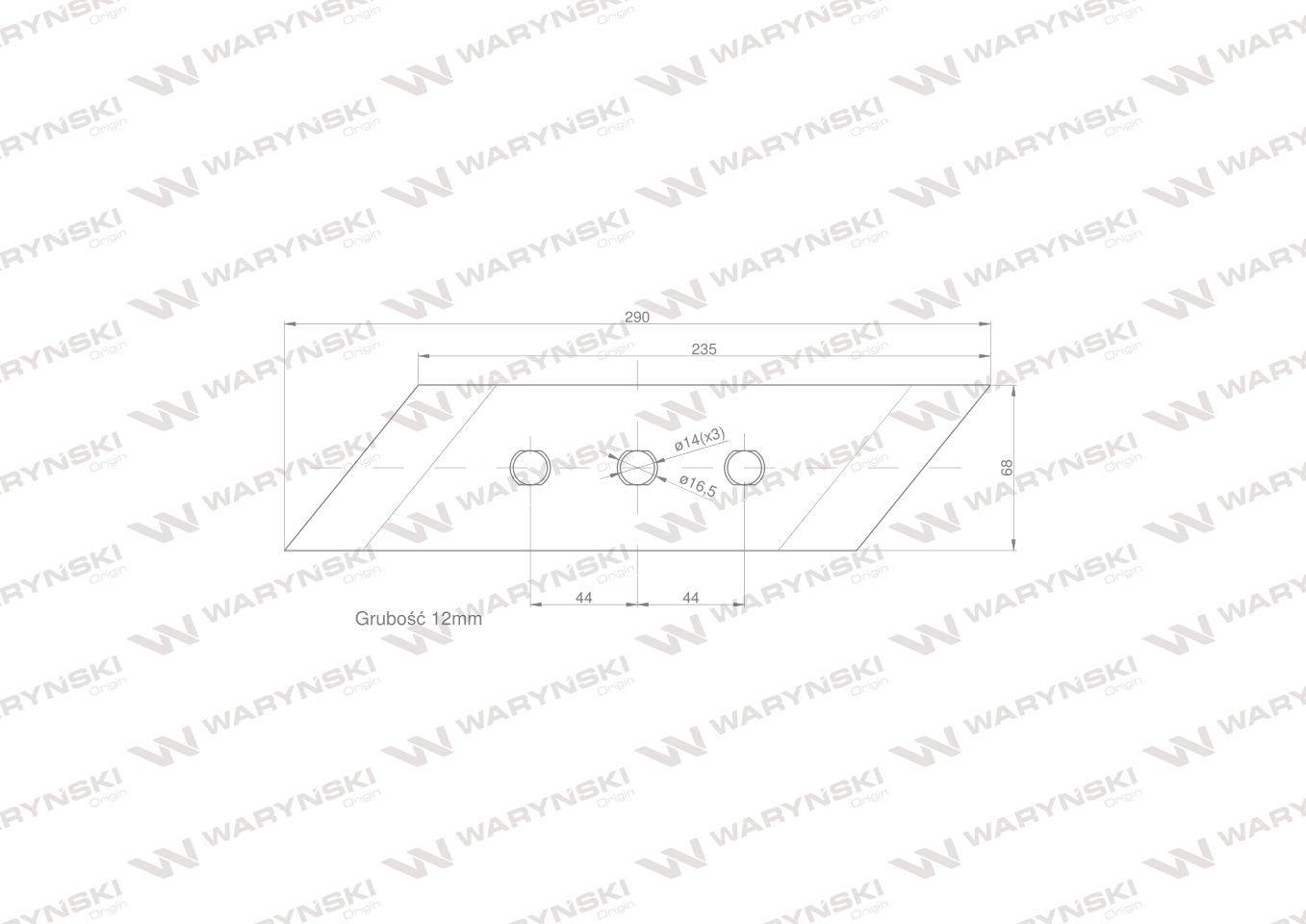 Dłuto nakładka lemiesza prawe trzyotworowe vis/17 xl unia pług stal borowa waryński Dłuto nakładka lemiesza prawe trzyotworowe vis/17 xl unia pług stal borowa waryński - obrazek 3