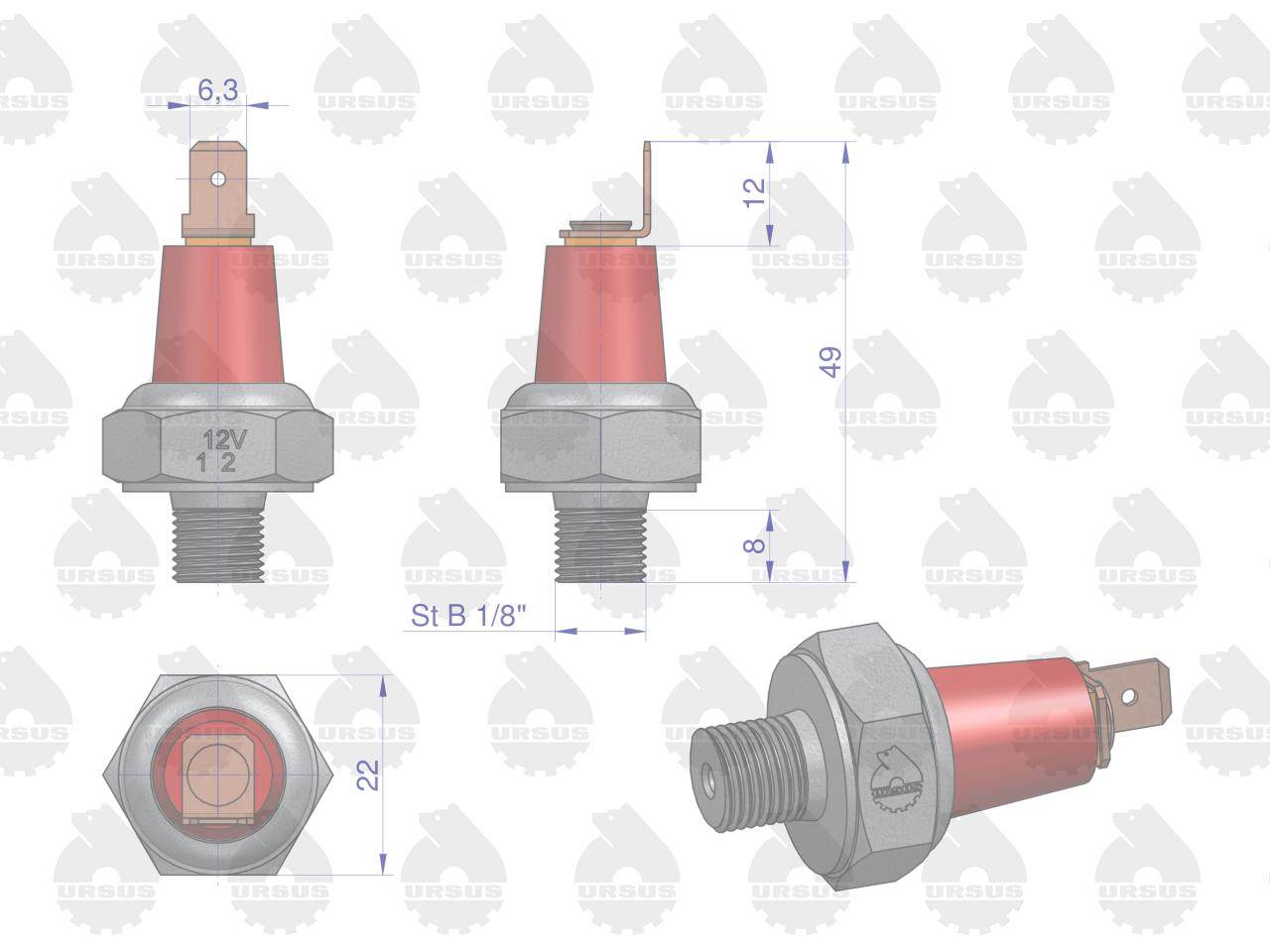 Czujnik ciśnienia oleju mf-3 oryginał ursus Czujnik ciśnienia oleju mf-3 oryginał ursus - obrazek 2