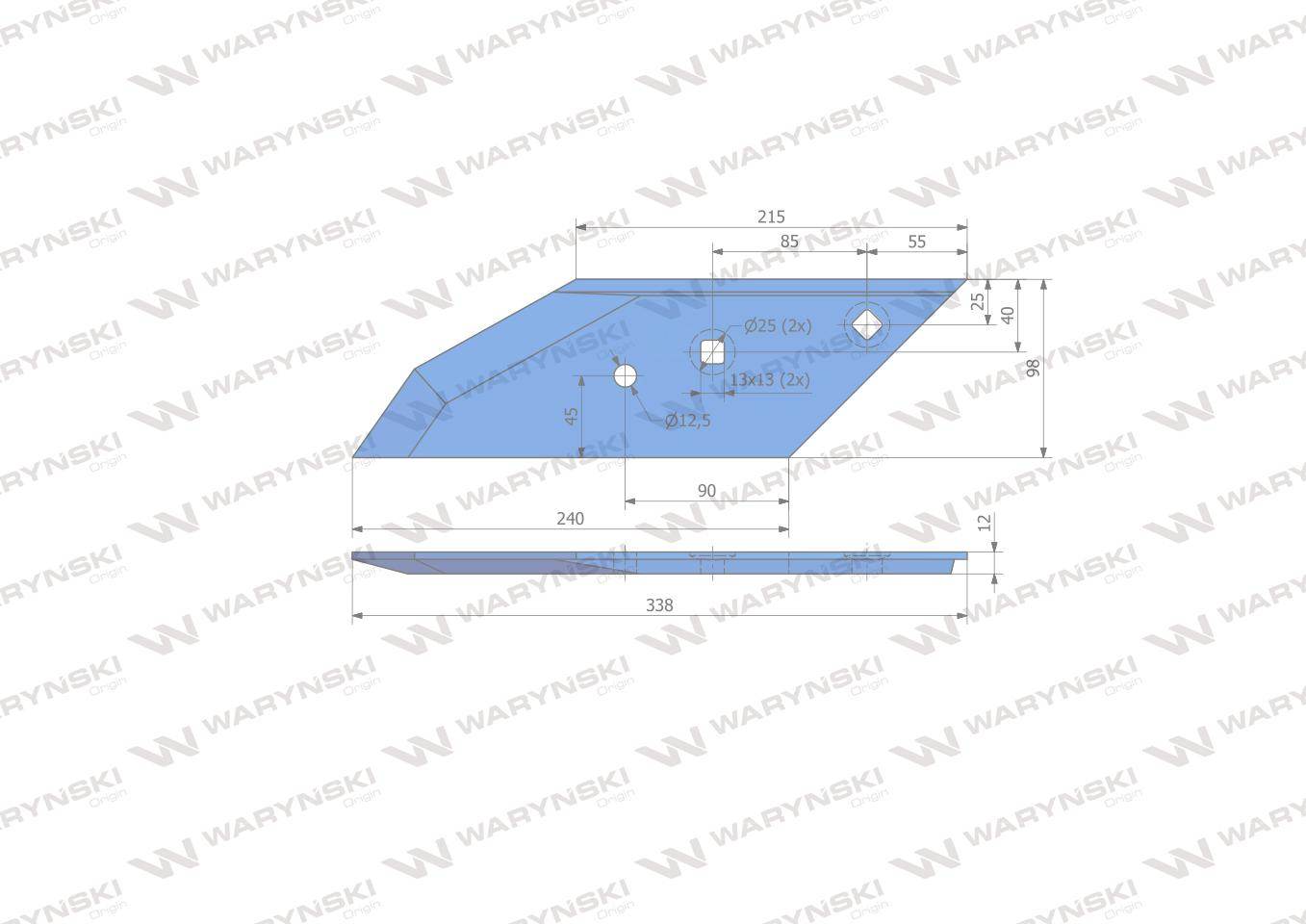 Dłutonakładka lemiesza lewa lemken pług stal borowa waryński Dłutonakładka lemiesza lewa lemken pług stal borowa waryński - obrazek 2