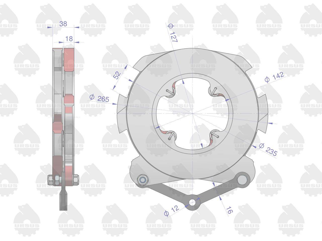 Hamulec tarczowy kompletny c-385 oryginał ursus Hamulec tarczowy kompletny c-385 oryginał ursus - obrazek 4