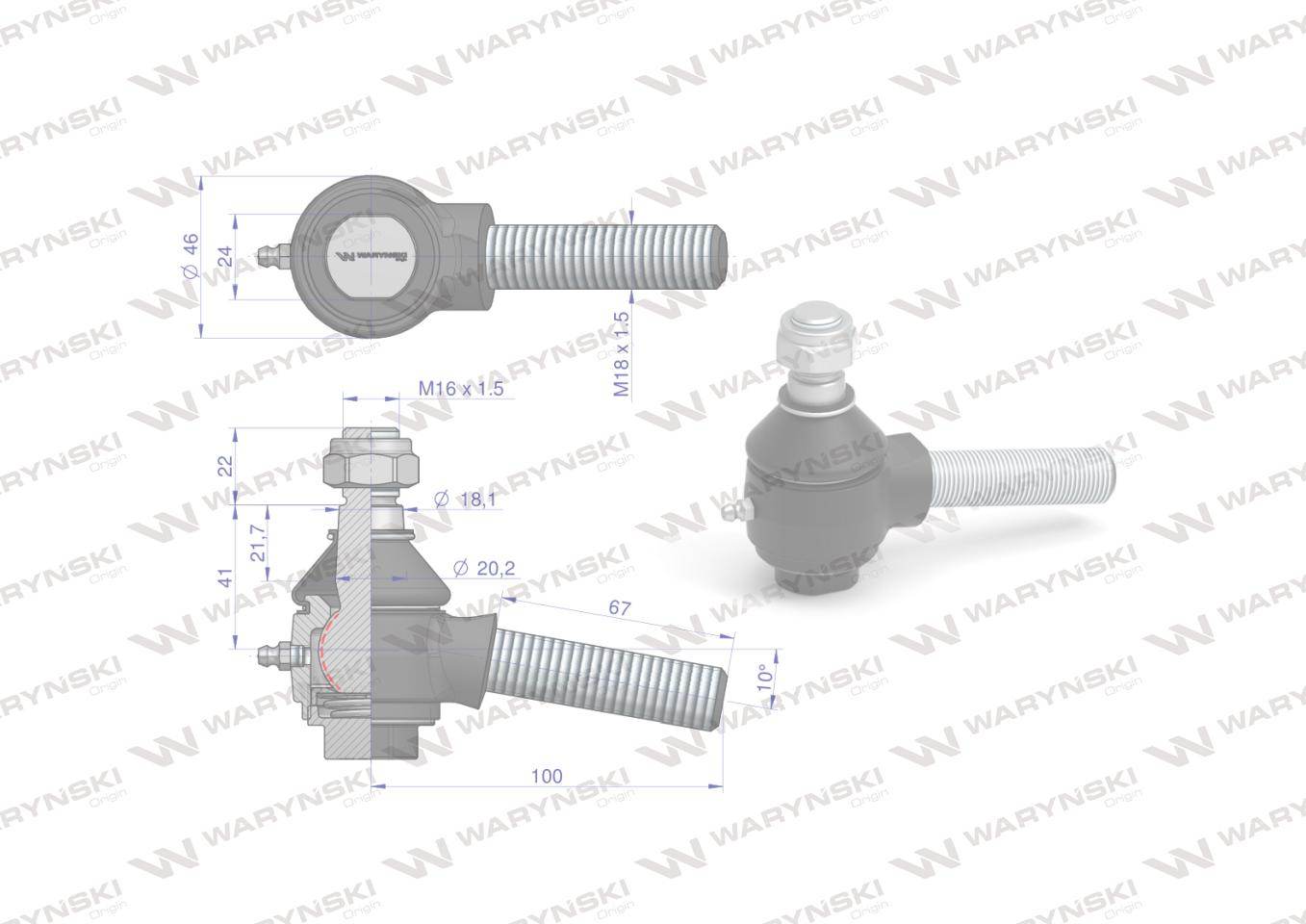 Przegub układu kierowniczego skośny 55113565 5211-7711 zetor waryński Przegub układu kierowniczego skośny 55113565 5211-7711 zetor waryński - obrazek 4