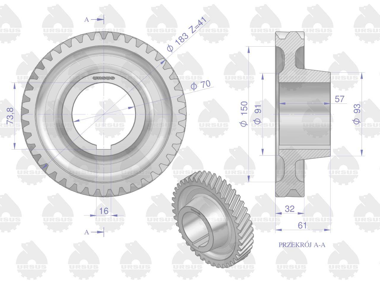 Koło stałego zazębienia z-41 c-385 oryginał ursus Koło stałego zazębienia z-41 c-385 oryginał ursus - obrazek 3