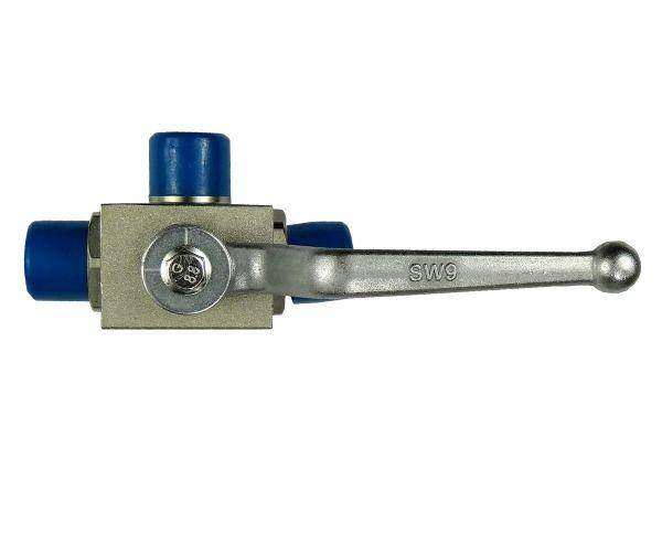 Zawór kulowy hydrauliczny 3-drożny m22x1.5 z otworami montażowymi Zawór kulowy hydrauliczny 3-drożny m22x1.5 z otworami montażowymi - obrazek 2