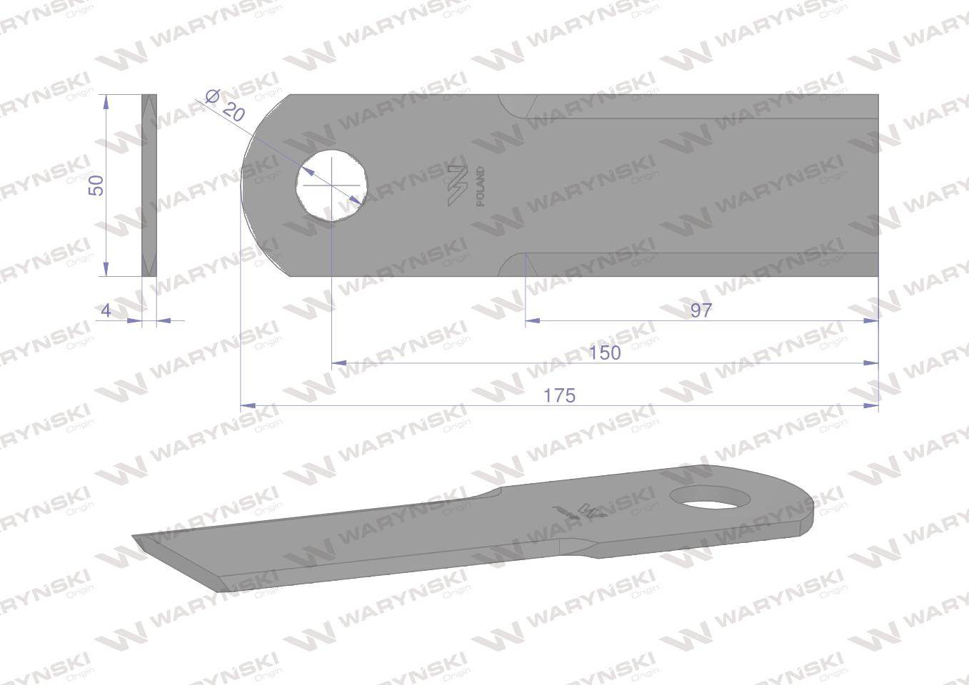 Nóż obrotowy rozdrabniacz słomy sieczkarnia 736872.0 claas fi-20 waryński 25szt Nóż obrotowy rozdrabniacz słomy sieczkarnia 736872.0 claas fi-20 waryński 25szt - obrazek 2