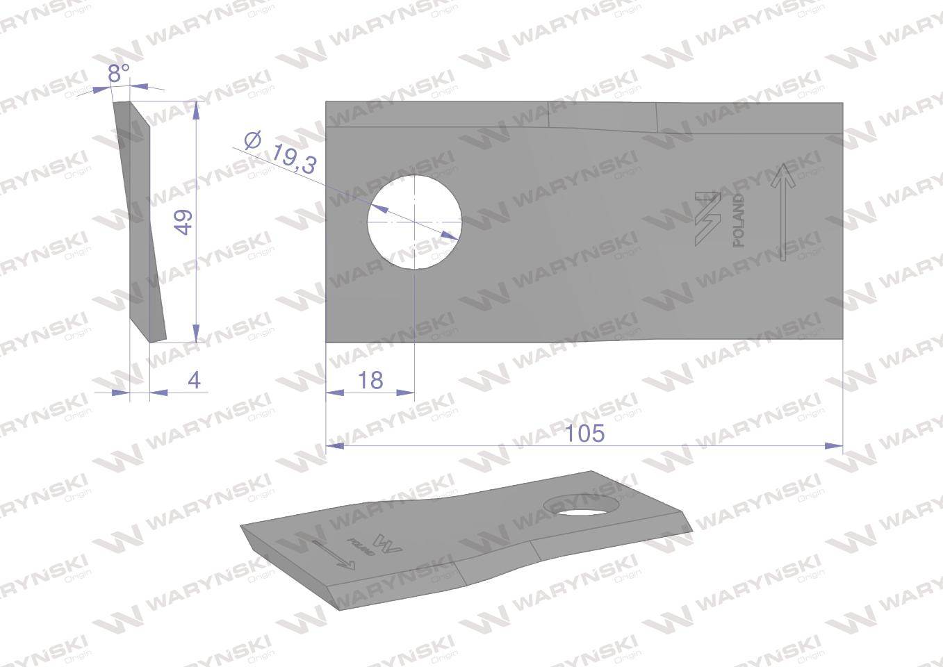 Nóżnożyk kosiarka 105x49x4x19,3 samasz brzw opak 12xl+12xp waryński po 24) Nóżnożyk kosiarka 105x49x4x19,3 samasz brzw opak 12xl+12xp waryński po 24) - obrazek 2