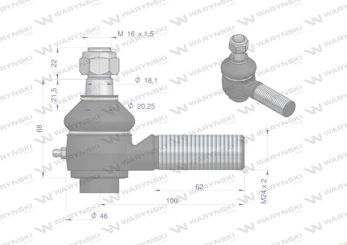 Przegub wzmocniony skrócony krótki z regulacją docisku kombajn 505802013 bizon waryński Przegub wzmocniony skrócony krótki z regulacją docisku kombajn 505802013 bizon waryński - obrazek 2