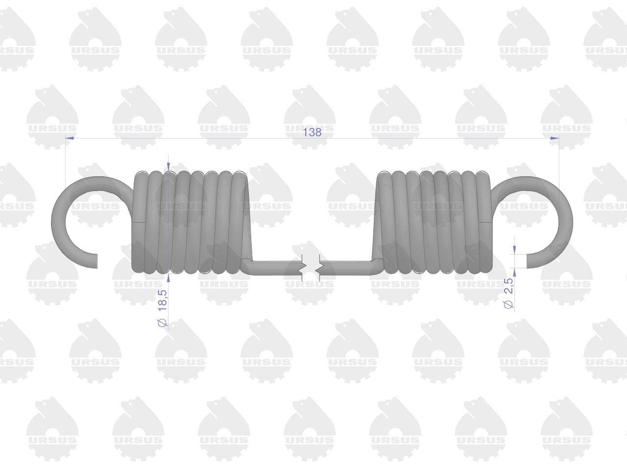 Sprężyna szczęk po 10 c-360 oryginał ursus Sprężyna szczęk po 10 c-360 oryginał ursus - obrazek 2