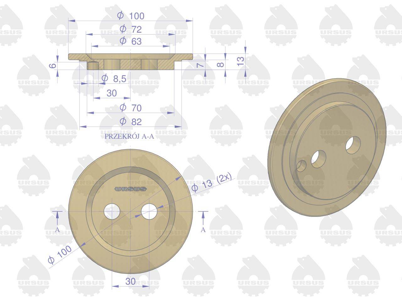 Podkładka sworznia osi przedniej c-385 oryginał ursus Podkładka sworznia osi przedniej c-385 oryginał ursus - obrazek 4