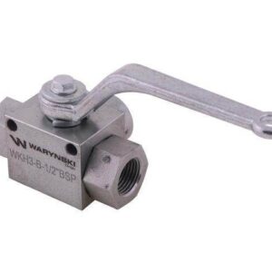 Zawór kulowy hydrauliczny 3-drogowy 3/2 1/2"bsp z otworami mocującymi 500 bar waryński