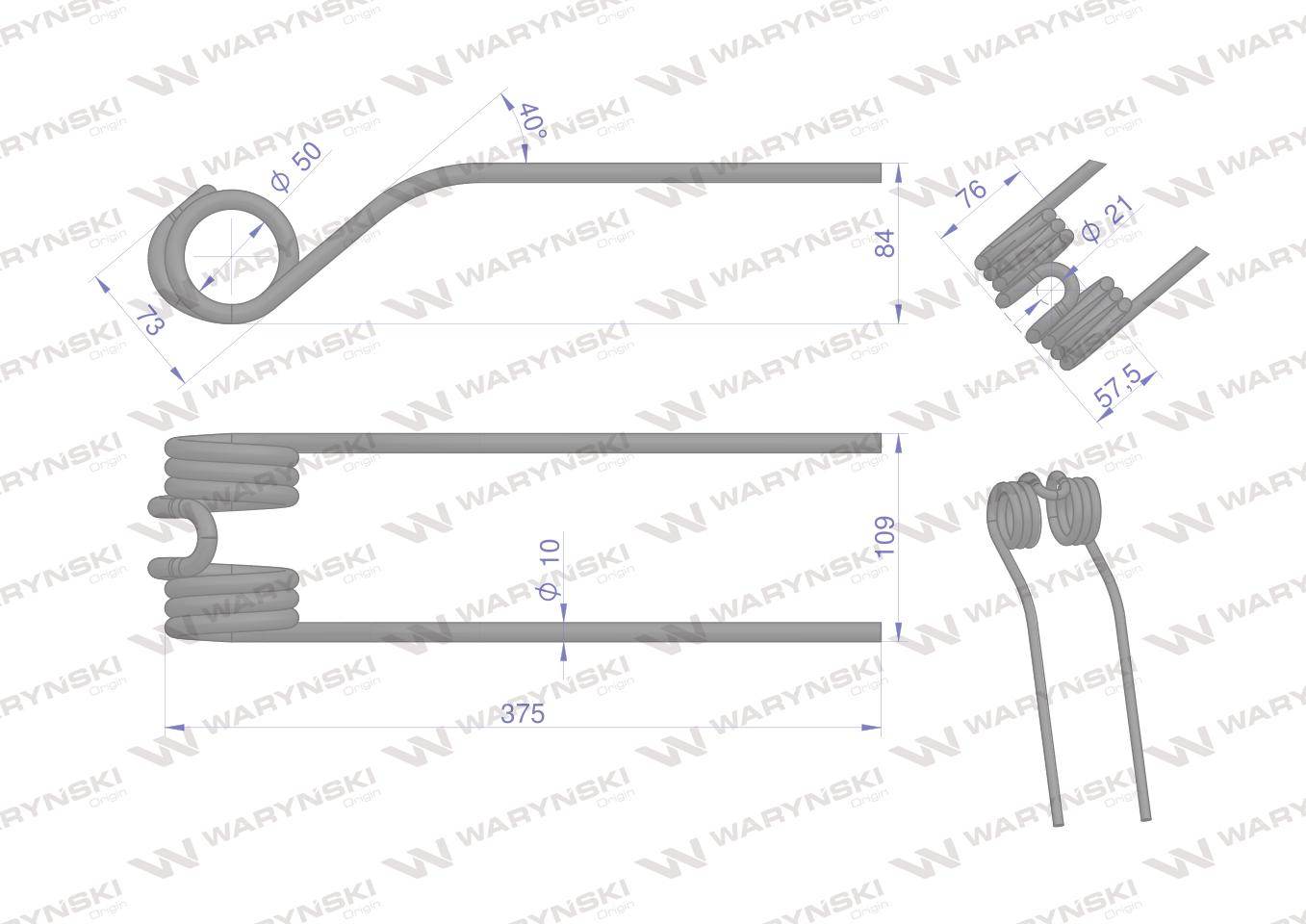 Palec przetrząsarka deutz fahr waryński w-16502744 Palec przetrząsarka deutz fahr waryński w-16502744 - obrazek 2