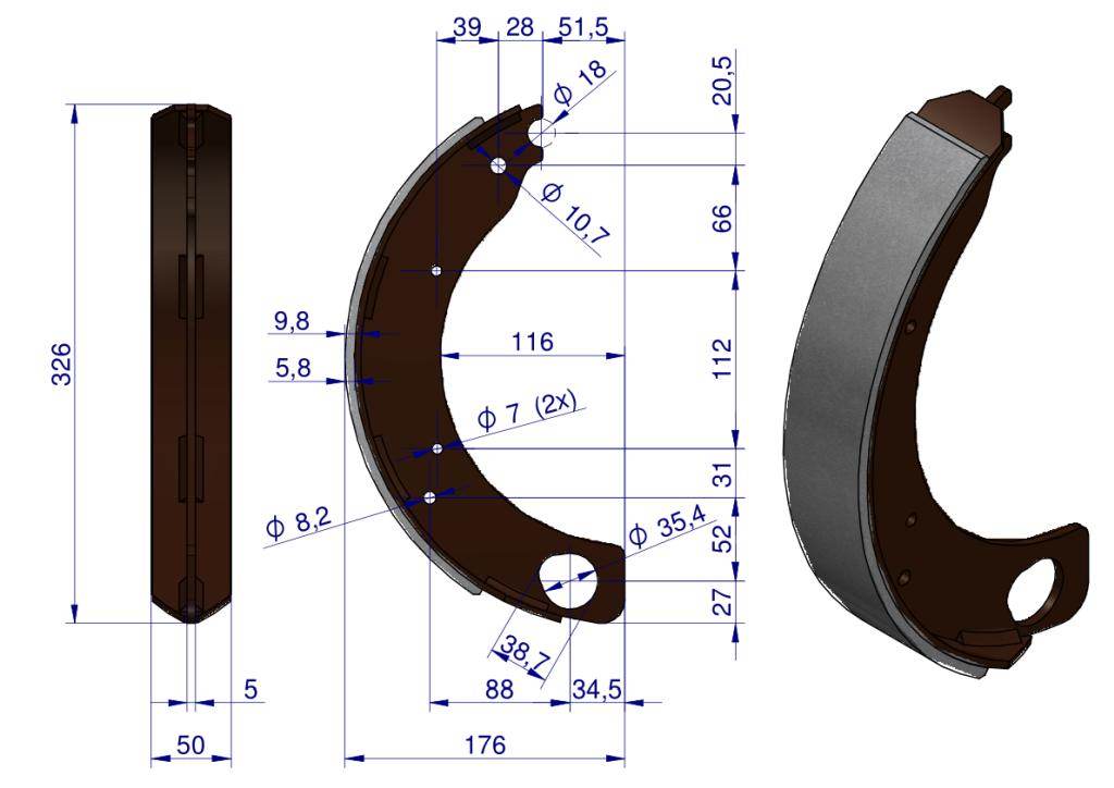 Szczęka hamulcowa kpl 1890556m1 2352812 mf3 oryginał ursus Szczęka hamulcowa kpl 1890556m1 2352812 mf3 oryginał ursus - obrazek 3