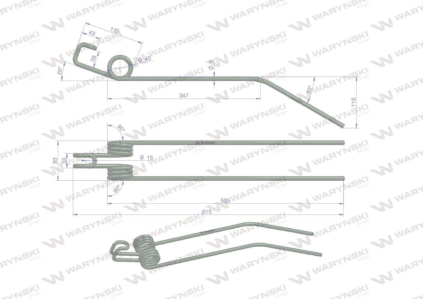 Palec zgrabiarka deutz fahr waryński w-16504333 Palec zgrabiarka deutz fahr waryński w-16504333 - obrazek 2