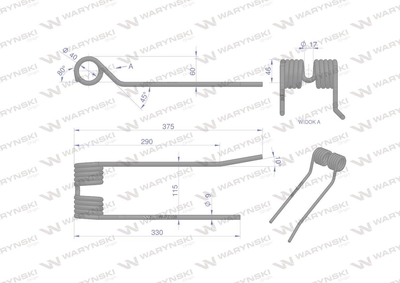 Palec przetrząsarko-zgrabiarki pz zweeger vicon mesko waryński pz-106 5275130010 Palec przetrząsarko-zgrabiarki pz zweeger vicon mesko waryński pz-106 5275130010 - obrazek 2
