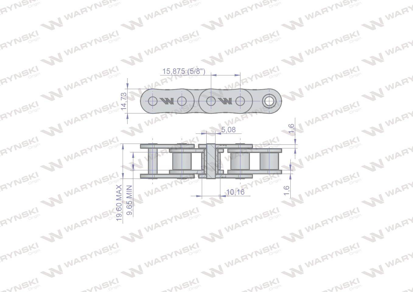 Łańcuch rolkowy 10b-1-86ps 1.35 m kos 2015040150 waryński Łańcuch rolkowy 10b-1-86ps 1.35 m kos 2015040150 waryński - obrazek 2