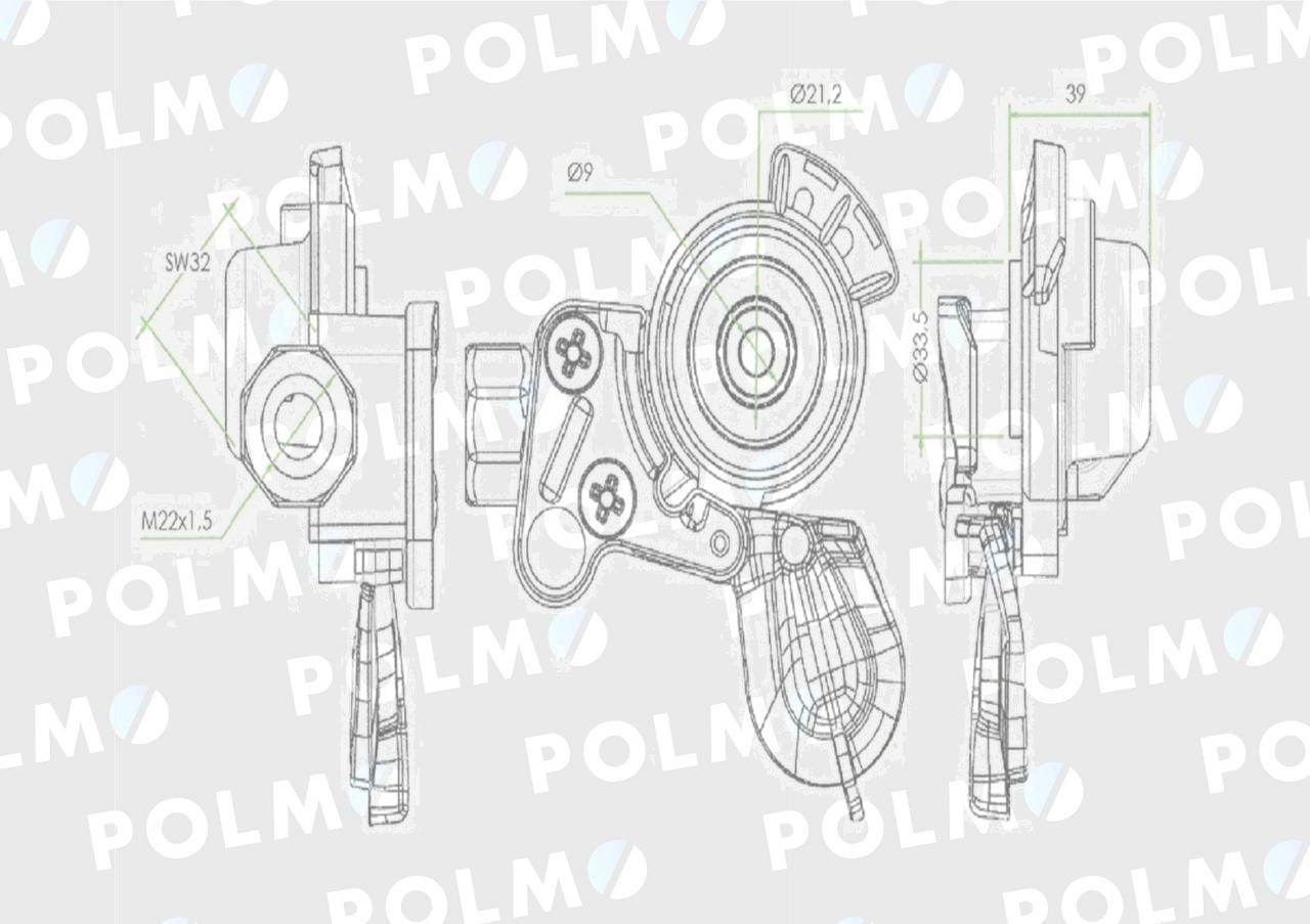 Złącze przewodów powietrza bez zaworu c-330/360 twarde x501200 22x1.5 polmo Złącze przewodów powietrza bez zaworu c-330/360 twarde x501200 22x1.5 polmo - obrazek 2