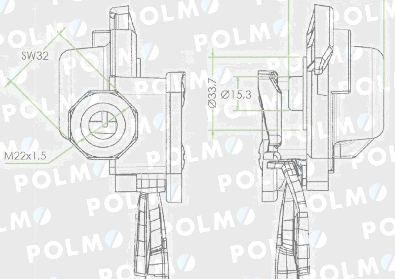 Złącze przewodów powietrza z zaworem c-330/360 miękkie 22x1.5 polmo Złącze przewodów powietrza z zaworem c-330/360 miękkie 22x1.5 polmo - obrazek 4