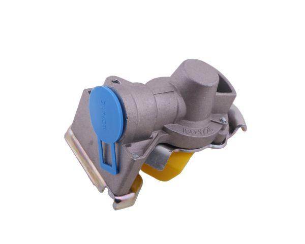 Złącze powietrza miękkie z zaworem żółte dwuobwodowe 22x1.5 polmo Złącze powietrza miękkie z zaworem żółte dwuobwodowe 22x1.5 polmo - obrazek 2