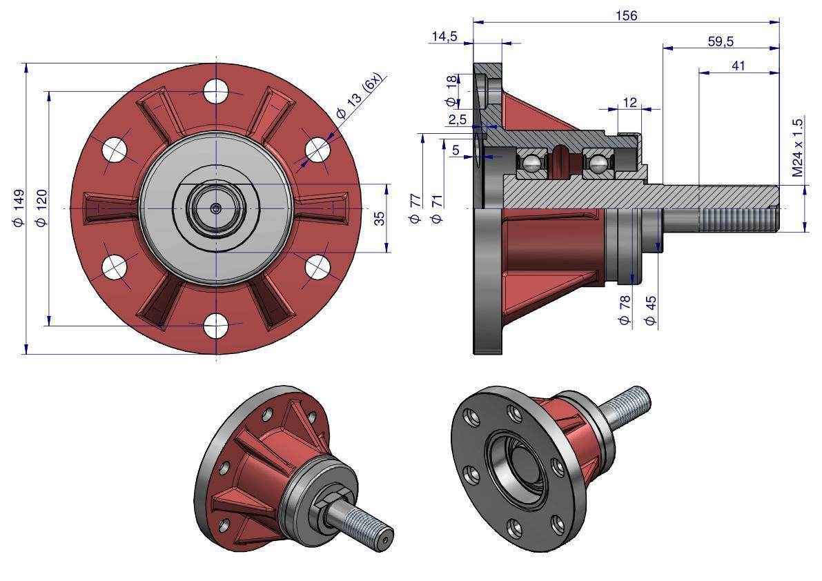 Piasta talerza agregatu 6-otworowa kpl wklęsła 1681001w Piasta talerza agregatu 6-otworowa kpl wklęsła 1681001w - obrazek 2