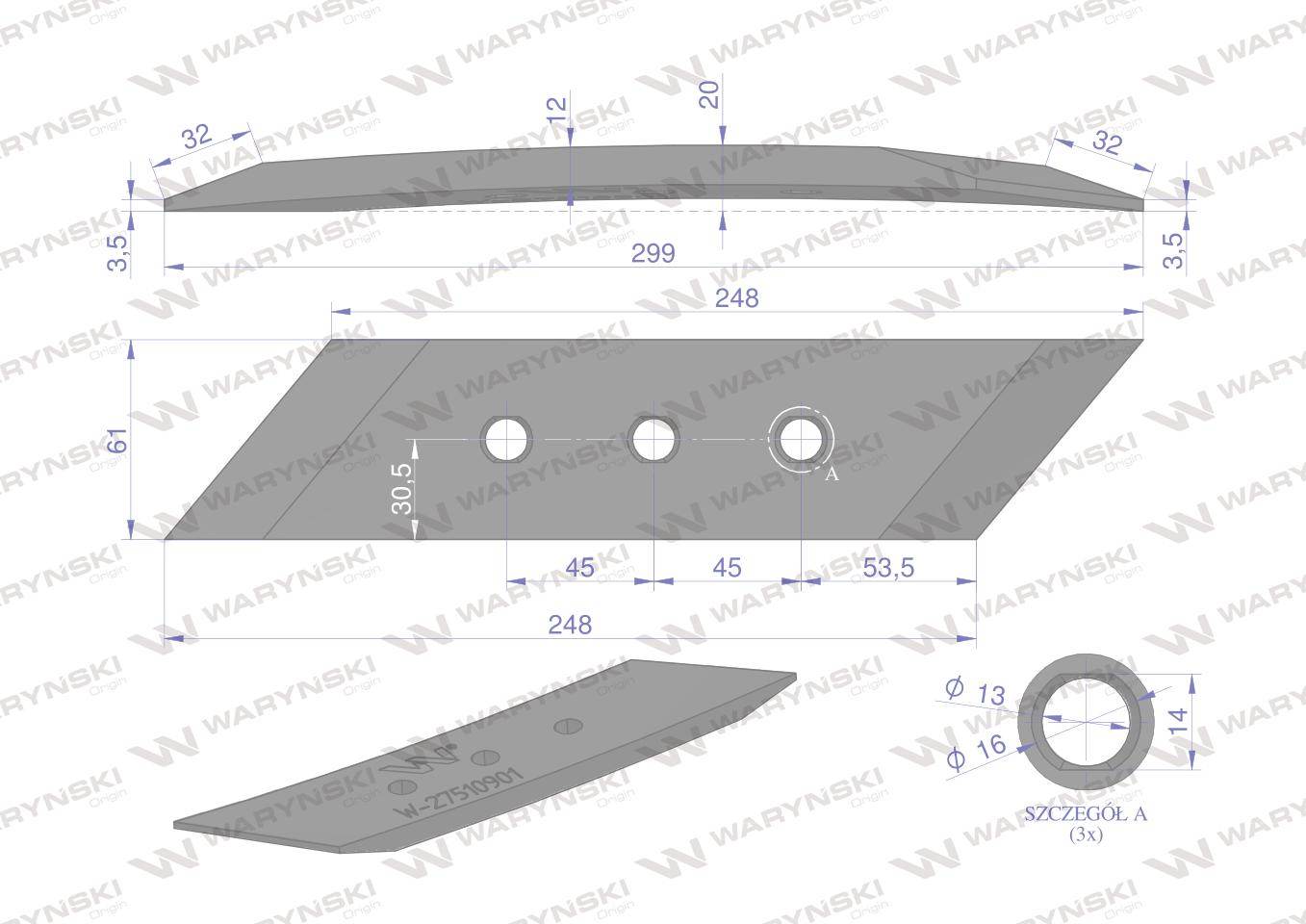 Dłuto nakładka prawe mp350 rabe werk stal borowa waryński Dłuto nakładka prawe mp350 rabe werk stal borowa waryński - obrazek 2