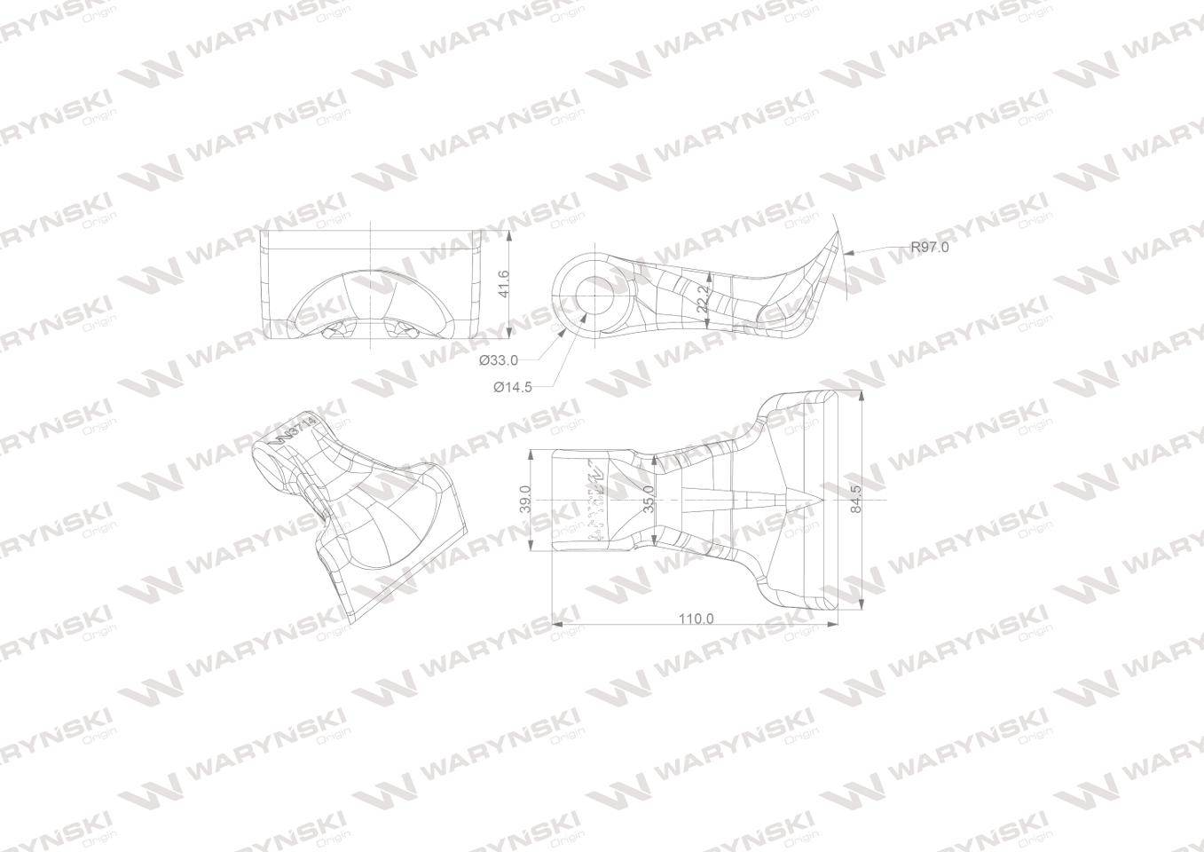 Bijak młotkowy mulczarka unia kornik l otwór 14mm waryński Bijak młotkowy mulczarka unia kornik l otwór 14mm waryński - obrazek 2