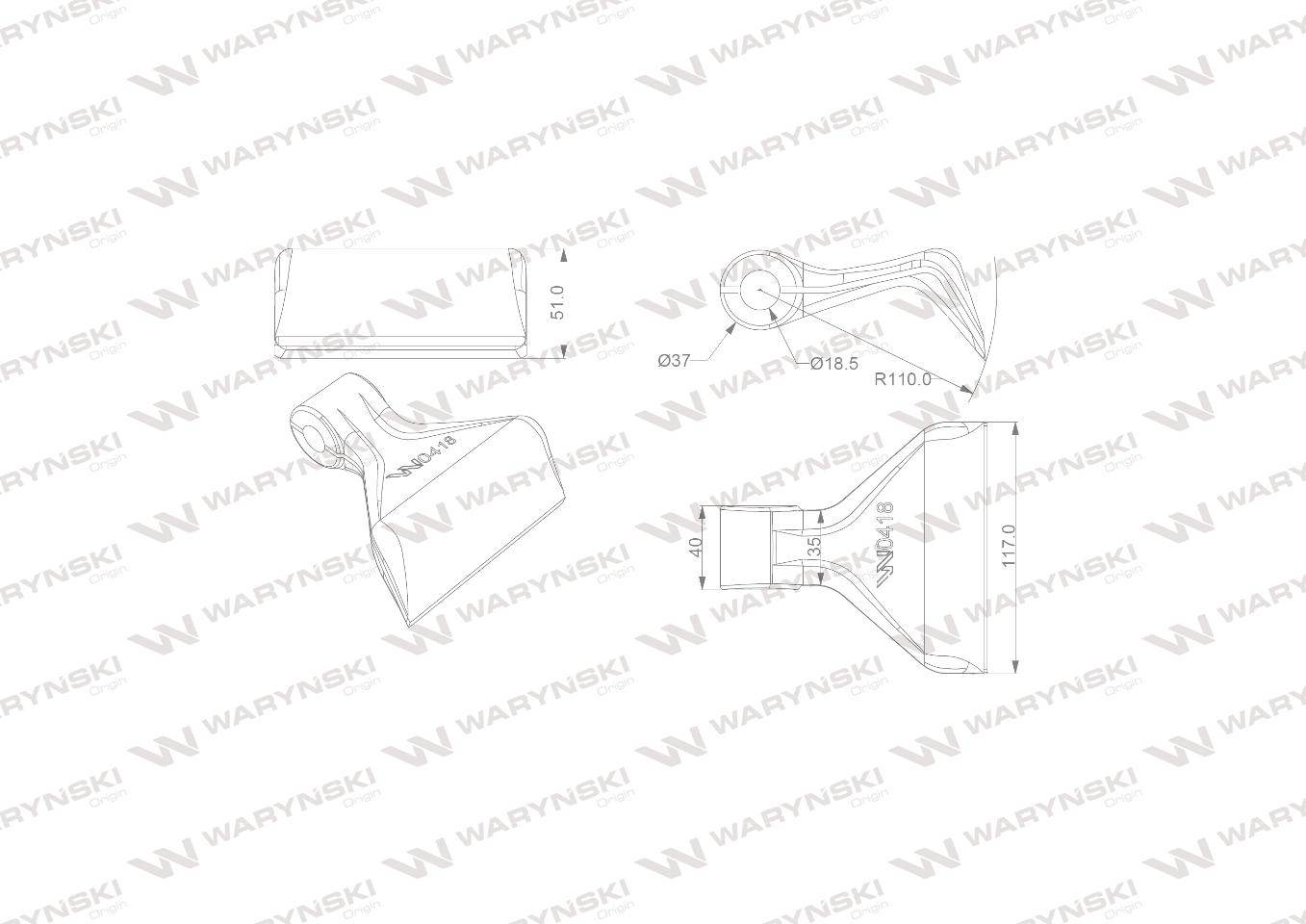 Bijak młotkowy mulczarka otwór 18mm waryński Bijak młotkowy mulczarka otwór 18mm waryński - obrazek 2
