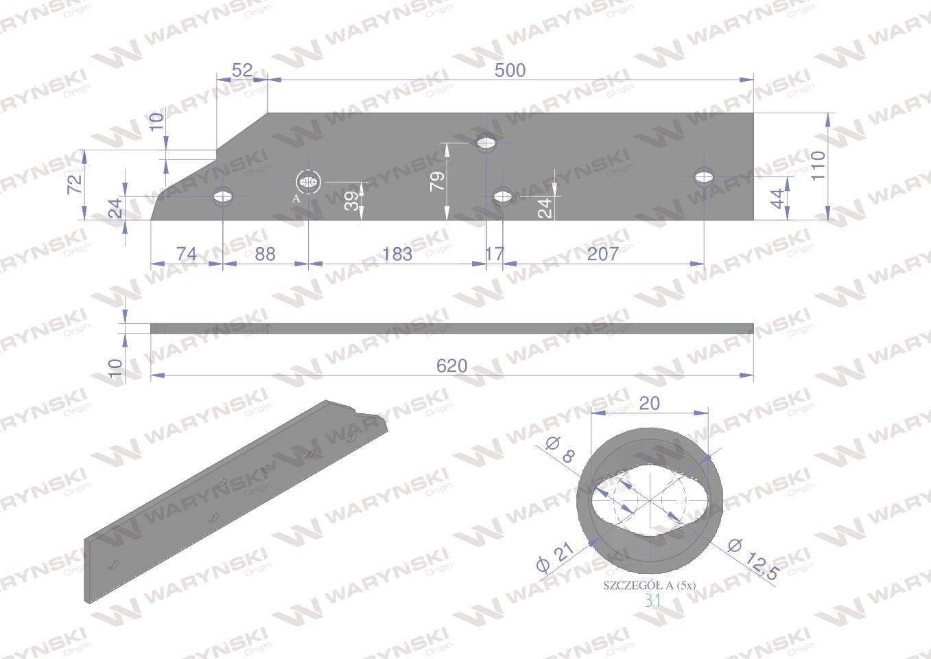 Płoza długa prawa kuhn 279130 stal borowa waryński Płoza długa prawa kuhn 279130 stal borowa waryński - obrazek 2