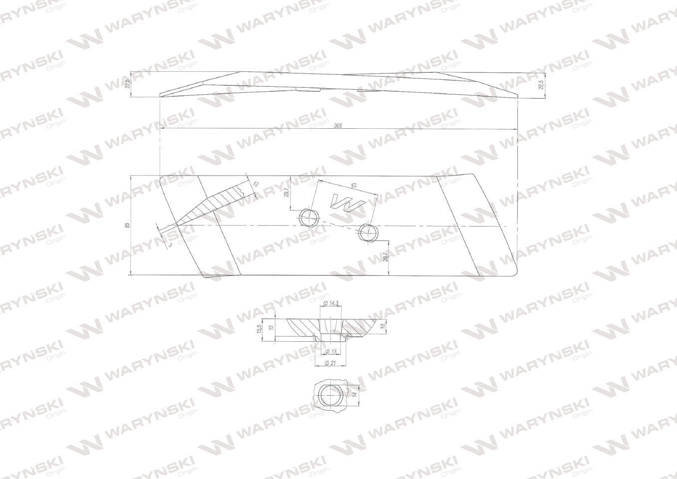 Dłuto lewe nakładka lemiesza obracalna lewa proste 622181 kuhn waryński Dłuto lewe nakładka lemiesza obracalna lewa proste 622181 kuhn waryński - obrazek 2