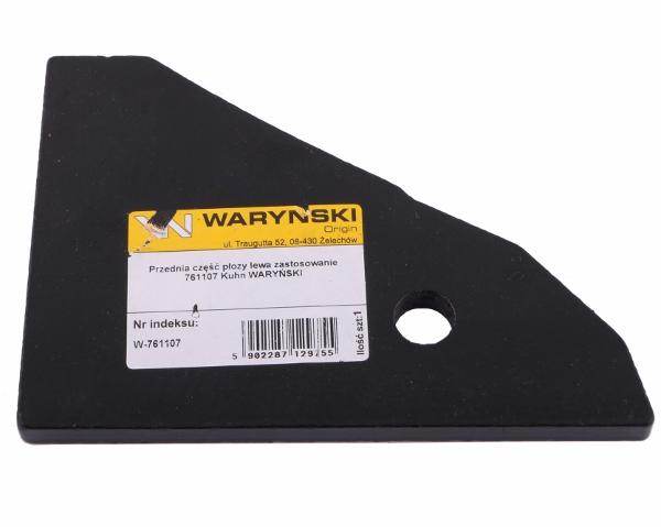 Przednia część płozy lewa 761107 kuhn stal borowa waryński