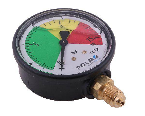 Manometr glicerynowy m63 0-16 bar gwint m12x1.5 dolne przyłącze obudowa plastikowa opryskiwacz polmo