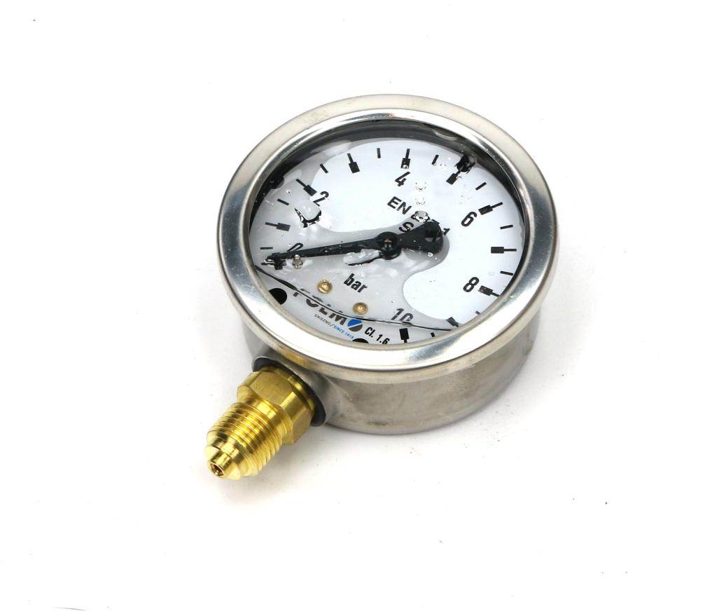 Manometr glicerynowy m63 0-10 bar dolne przyłącze g1/4" polmo Manometr glicerynowy m63 0-10 bar dolne przyłącze g1/4" polmo - obrazek 2