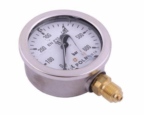 Manometr glicerynowy m63 0-600 bar dolne przyłącze g1/4" polmo