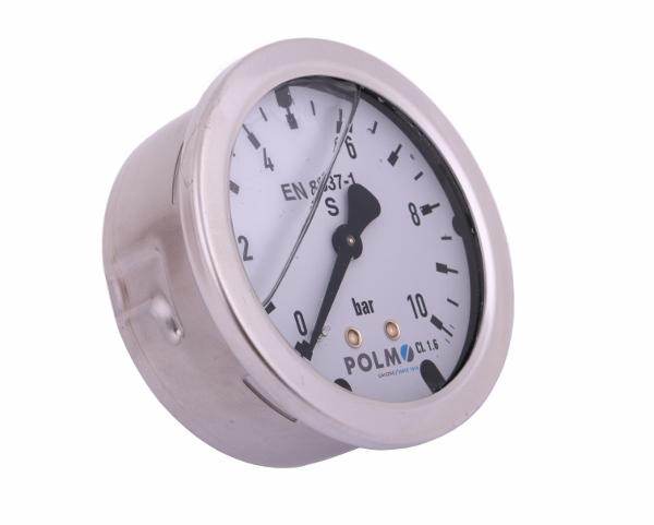 Manometr glicerynowy m63 0-10 bar tylne przyłącze g1/4" polmo
