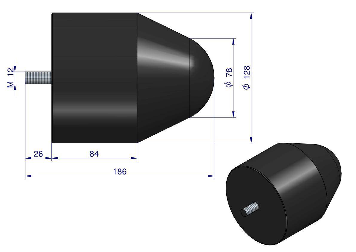 Resor odbój gumowy duży 1 śruba przyczepa hl Resor odbój gumowy duży 1 śruba przyczepa hl - obrazek 2