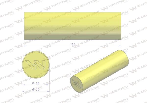Amortyzator poliuretanowy walec 30x105 waryński 4szt - obrazek 2