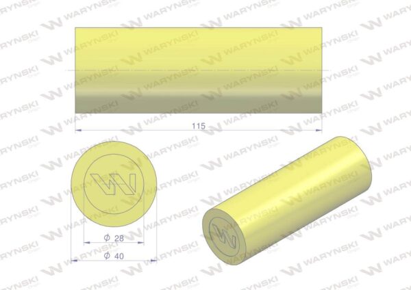 Amortyzator poliuretanowy walec 40x115 waryński 4szt - obrazek 2