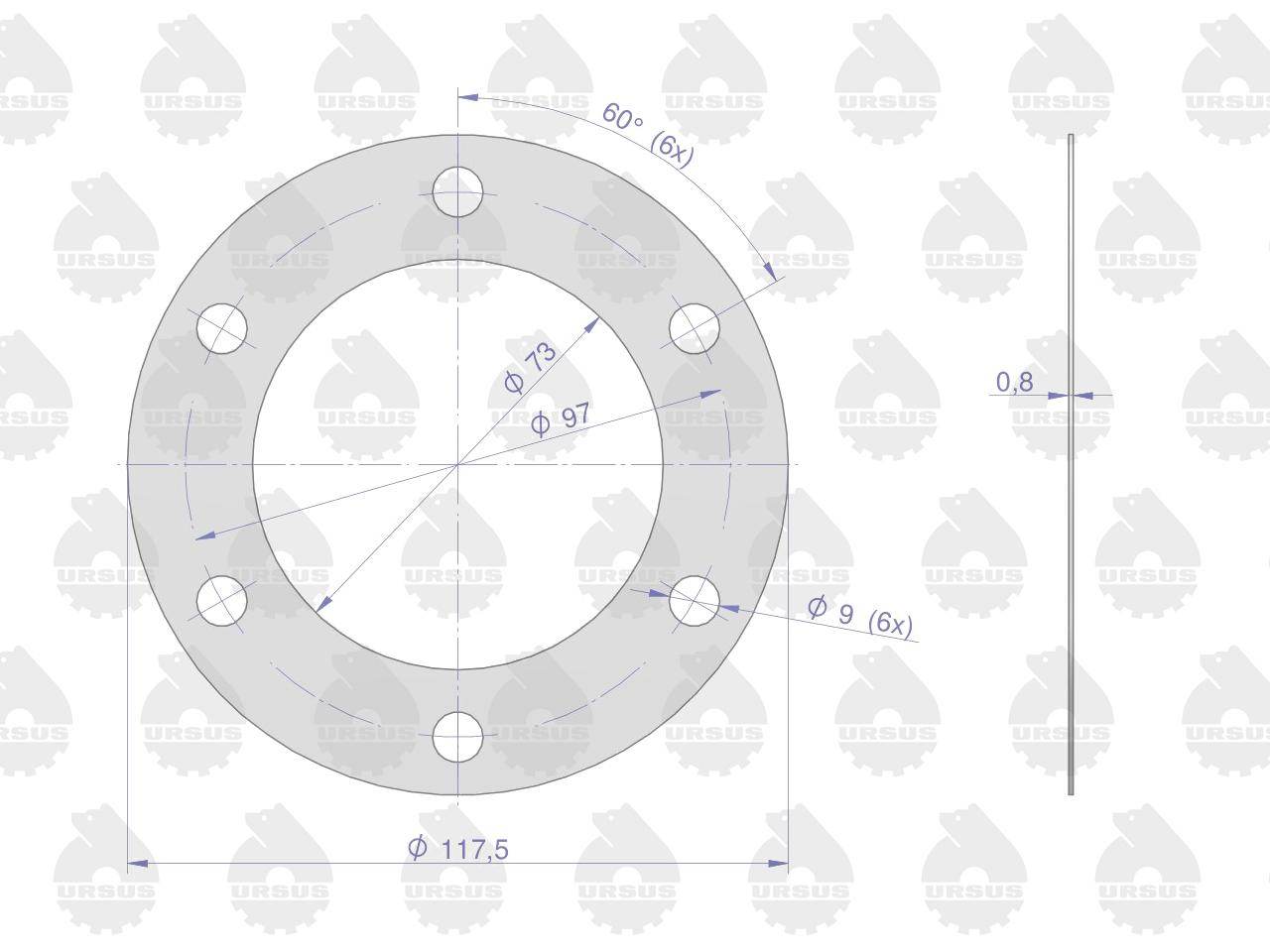 Uszczelka pokrywy wom krążelit 0.8mm c-330 po 10 oryginał ursus Uszczelka pokrywy wom krążelit 0.8mm c-330 po 10 oryginał ursus - obrazek 2