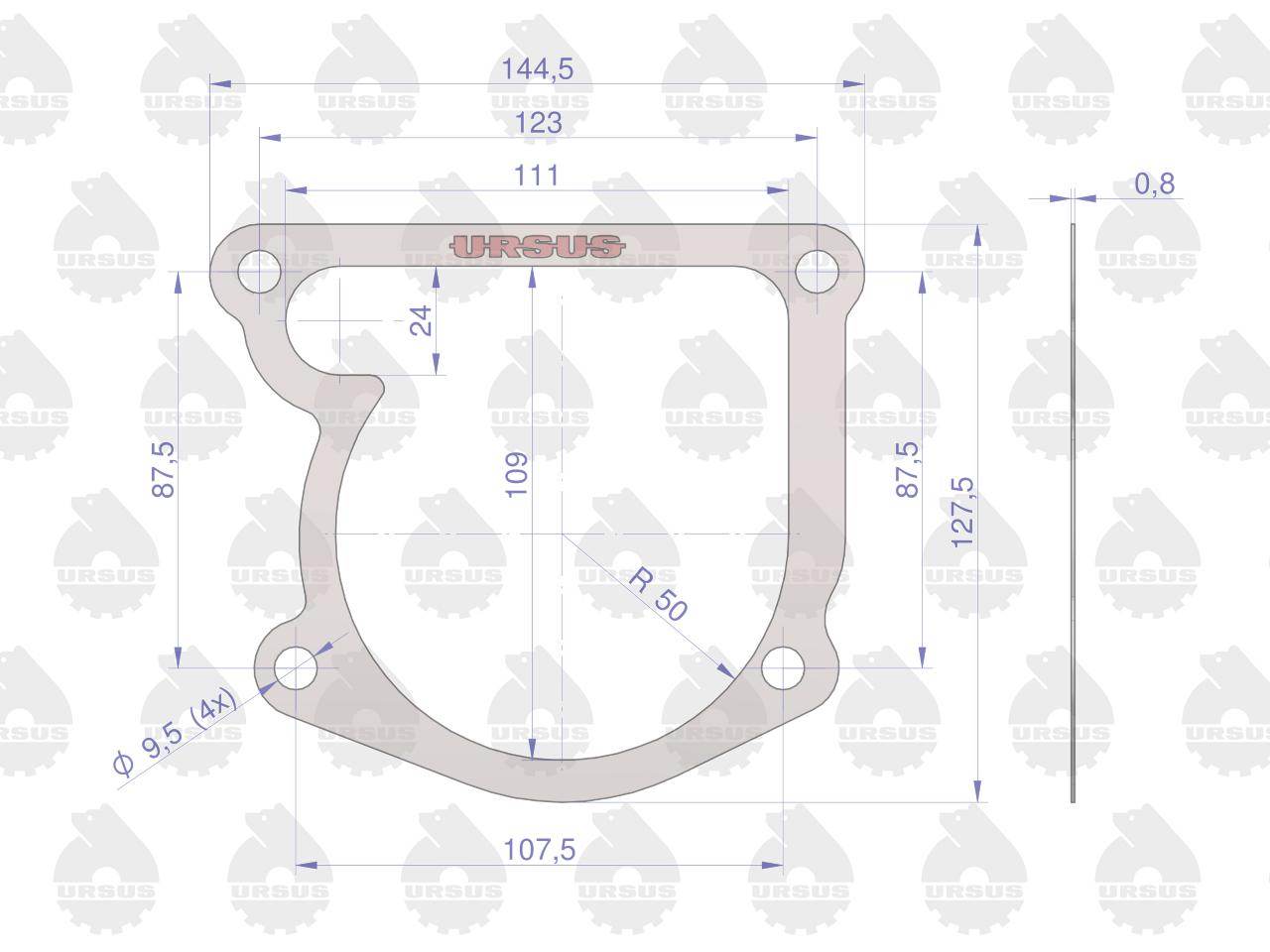 Uszczelka pompy wodnej 950613 krążelit 0.8mm c-360 zetor po 10 oryginał ursus Uszczelka pompy wodnej 950613 krążelit 0.8mm c-360 zetor po 10 oryginał ursus - obrazek 2