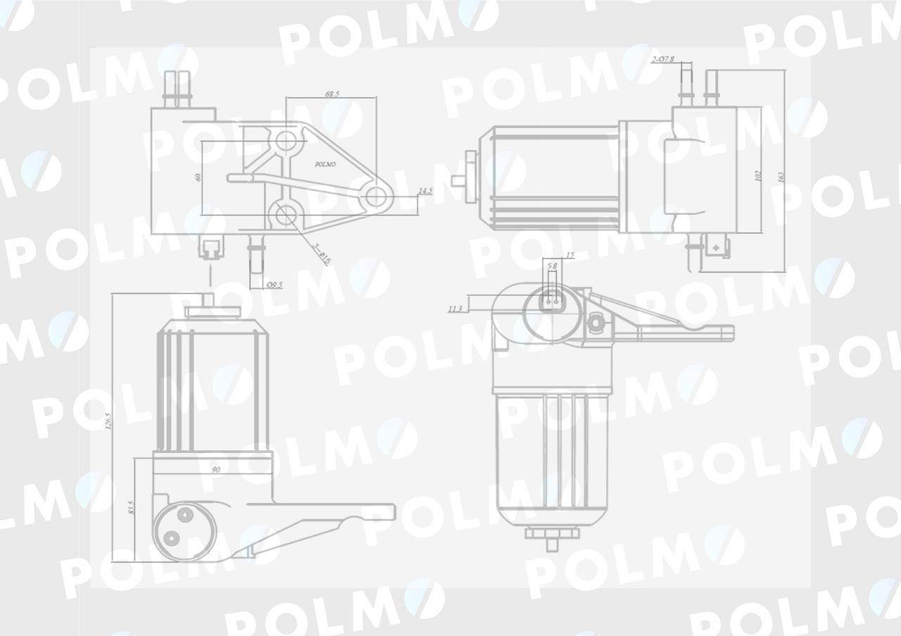 Pompa zasilająca n.typ elektryczna z filtrem 4132a015 polmo Pompa zasilająca n.typ elektryczna z filtrem 4132a015 polmo - obrazek 3