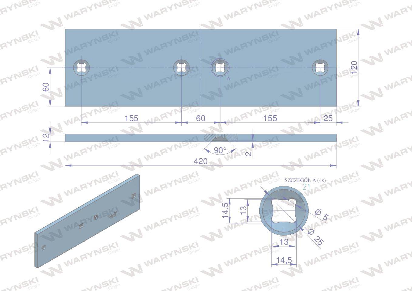 Płoza długa prawa/lewa 3411504 a42 lemken stal borowa waryński Płoza długa prawa/lewa 3411504 a42 lemken stal borowa waryński - obrazek 2