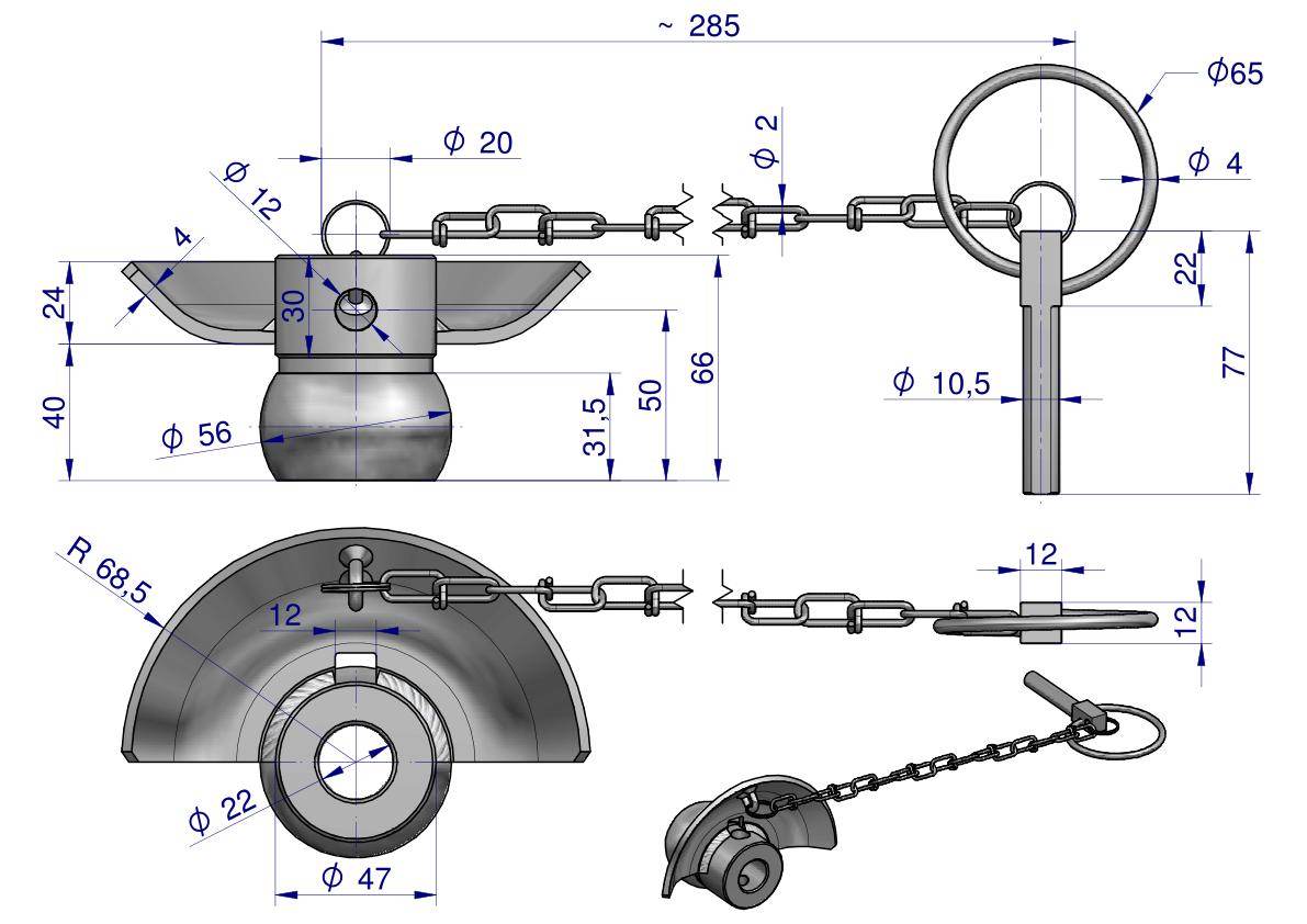 Kula z kołnierzem hartowana kat 1-2 56x22 waryński Kula z kołnierzem hartowana kat 1-2 56x22 waryński - obrazek 3
