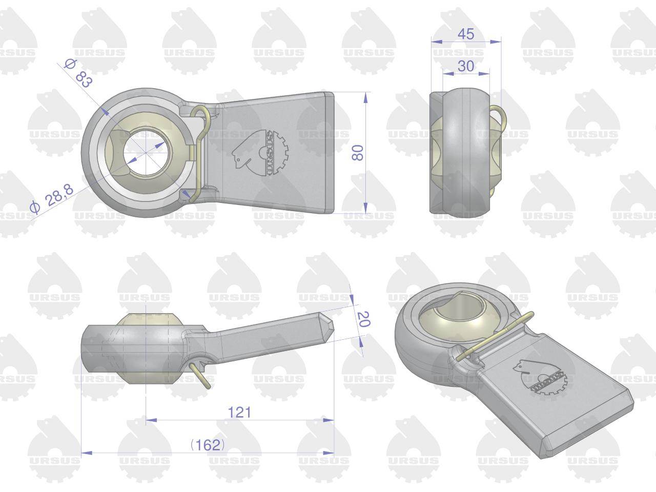 Główka końcówka cięgła z zabezpieczaniem 46650080 c-330 c-360 mf3 oryginał ursus Główka końcówka cięgła z zabezpieczaniem 46650080 c-330 c-360 mf3 oryginał ursus - obrazek 4