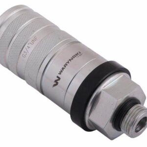 Szybkozłącze hydrauliczne zrywalne seria wia3cv 3cfpv 68 l/min gniazdo g3/4"unf gwint zewnętrzny euro push-pull iso 7241-a waryński