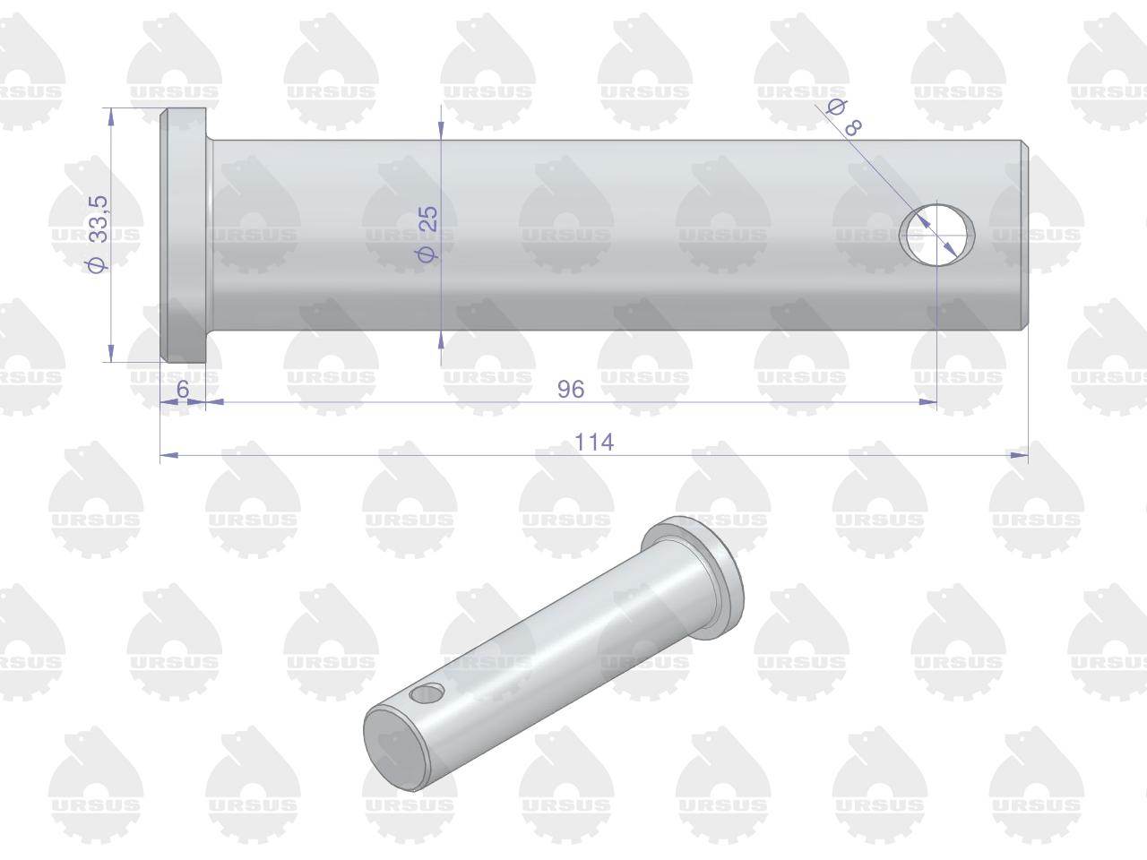 Sworzeń mocowania teleskopu c-385 oryginał ursus Sworzeń mocowania teleskopu c-385 oryginał ursus - obrazek 2