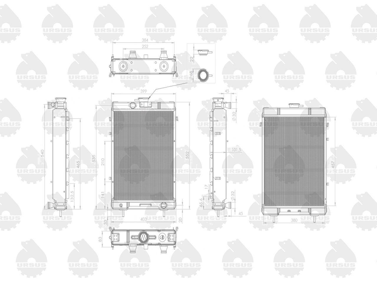 Chłodnica wody miedziana c-330 oryginał ursus Chłodnica wody miedziana c-330 oryginał ursus - obrazek 4