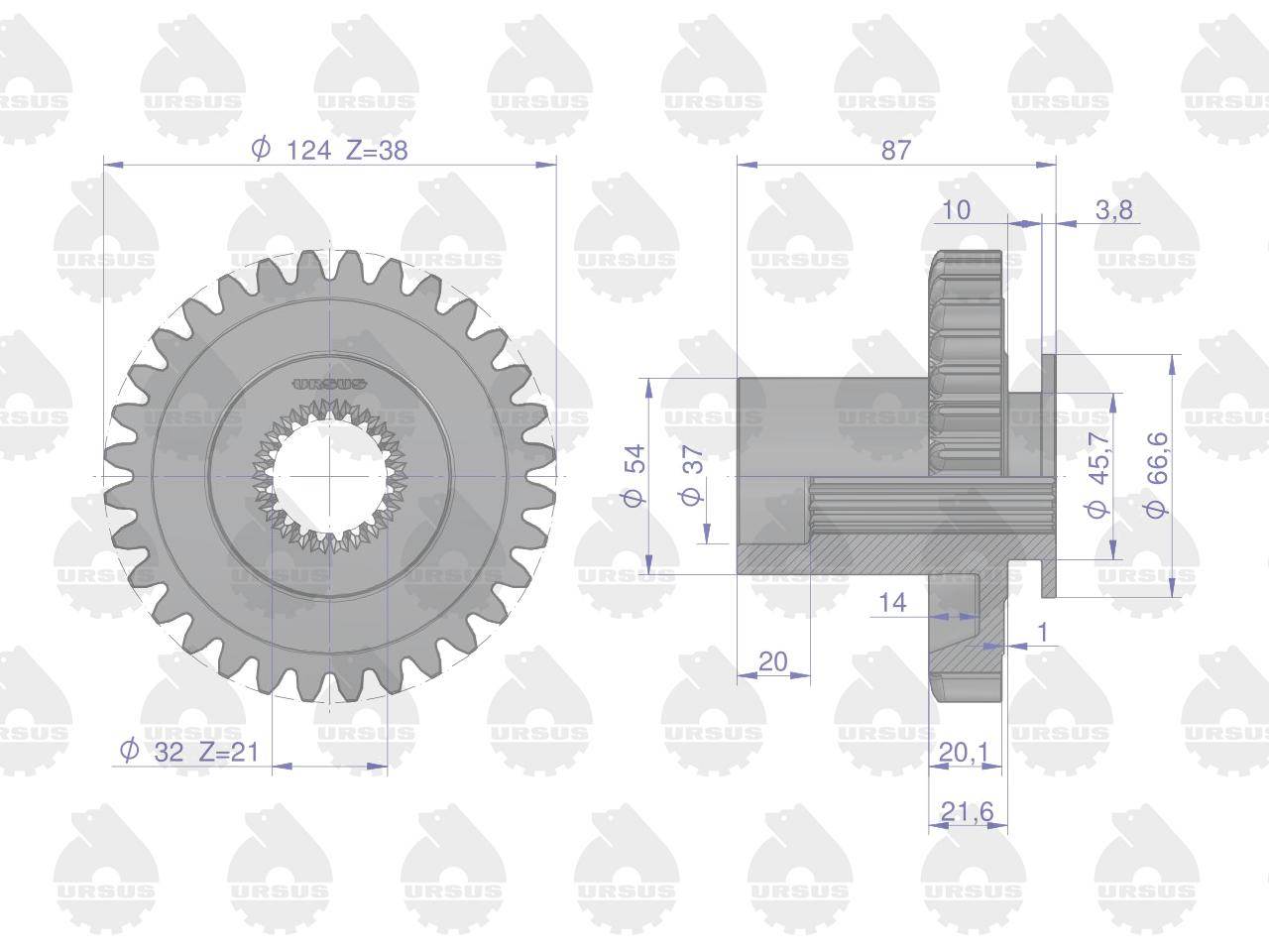 Koło napędu wom przekaźnika mf3 235 oryginał ursus Koło napędu wom przekaźnika mf3 235 oryginał ursus - obrazek 2
