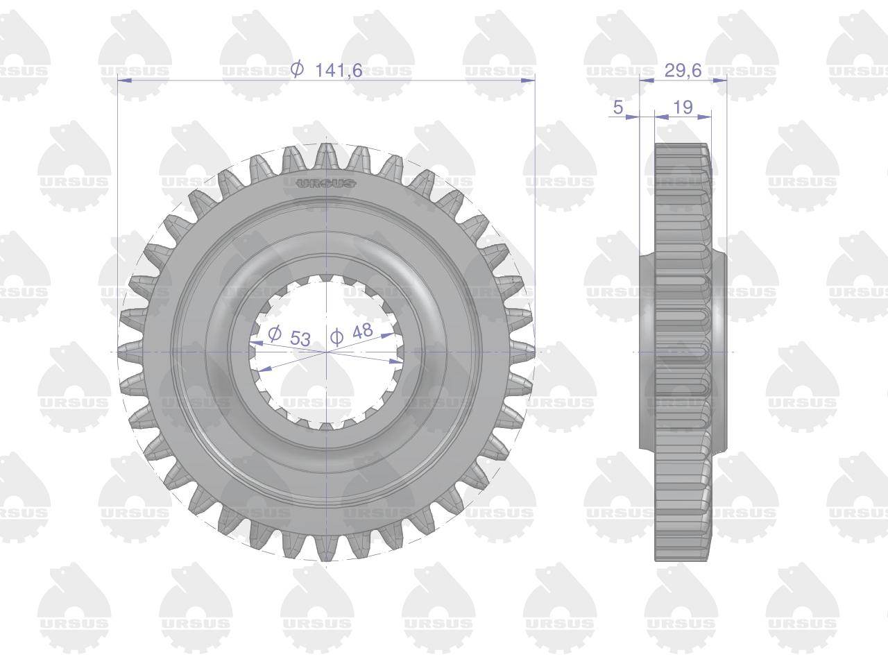 Koło iv biegu z-36 mf4 oryginał ursus Koło iv biegu z-36 mf4 oryginał ursus - obrazek 2