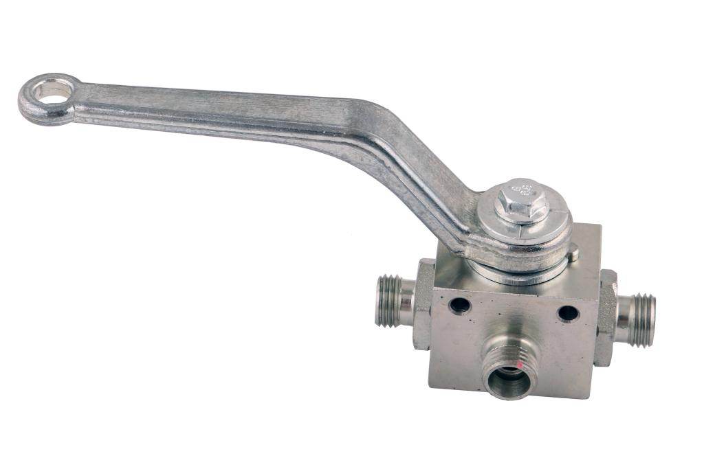 Zawór kulowy hydrauliczny 3-drogowy 3/2 m14x1.5 08l z otworami mocującymi 500 bar waryński Zawór kulowy hydrauliczny 3-drogowy 3/2 m14x1.5 08l z otworami mocującymi 500 bar waryński - obrazek 2