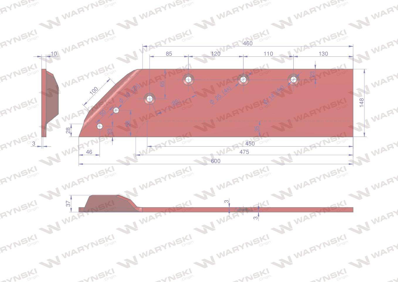 Lemiesz lewy sukov kv09 pług stal borowa waryński Lemiesz lewy sukov kv09 pług stal borowa waryński - obrazek 2