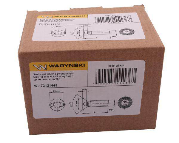 Śruba kpl płużna dwunoskowa m12x60mm kl.12.9 waryński 25szt Śruba kpl płużna dwunoskowa m12x60mm kl.12.9 waryński 25szt - obrazek 4